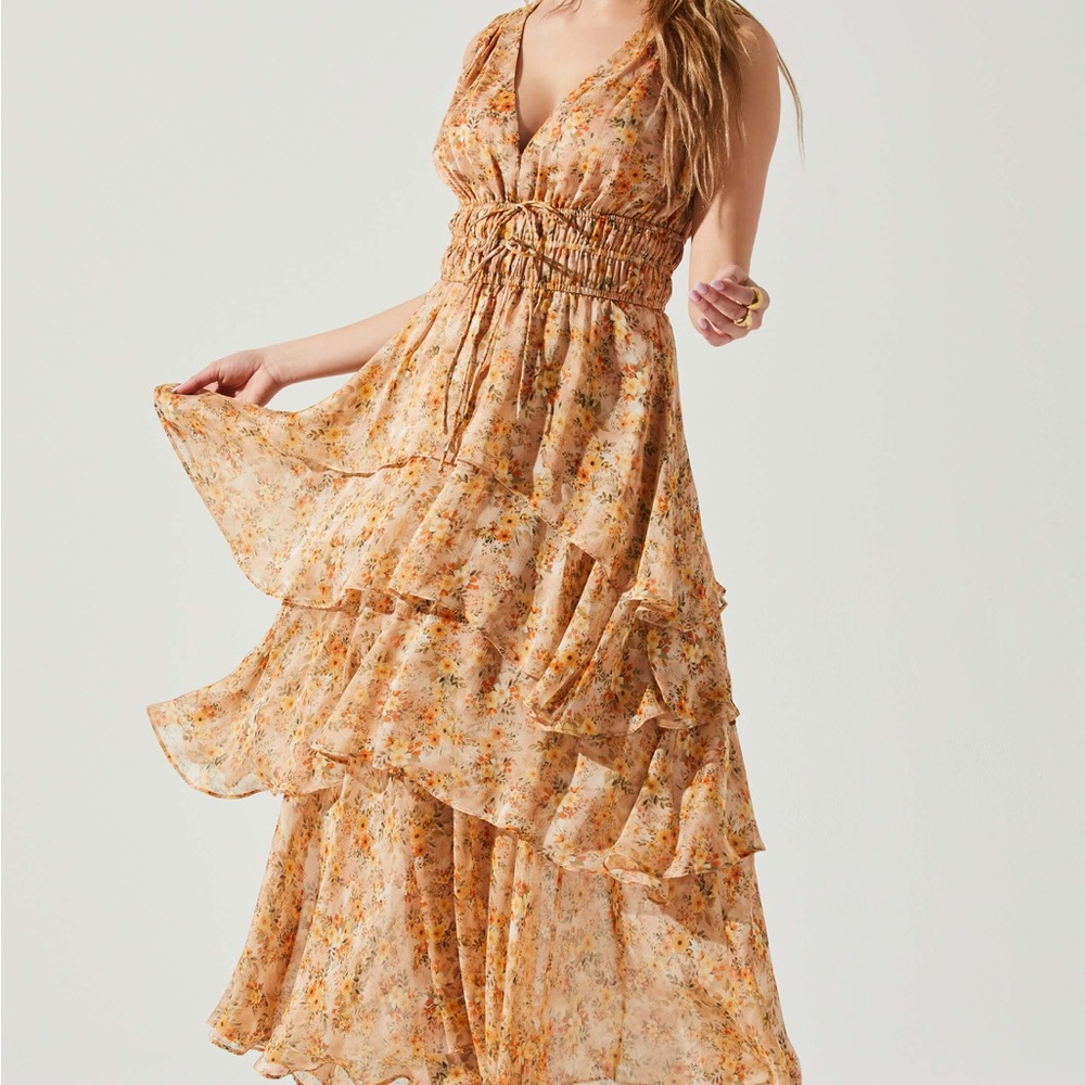 ASTR the Label Floral Tiered Maxi Dress